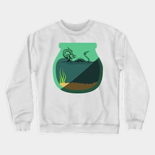 sea monster in a fishbowl Crewneck Sweatshirt